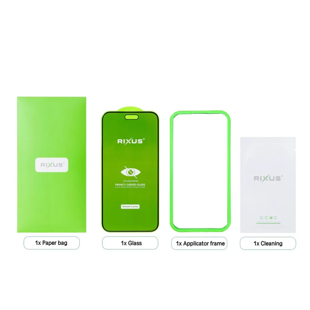 Rixus Privacy Full Curved Edge beskyttelsesglas til iPhone 18 Pro Max, billede 6
