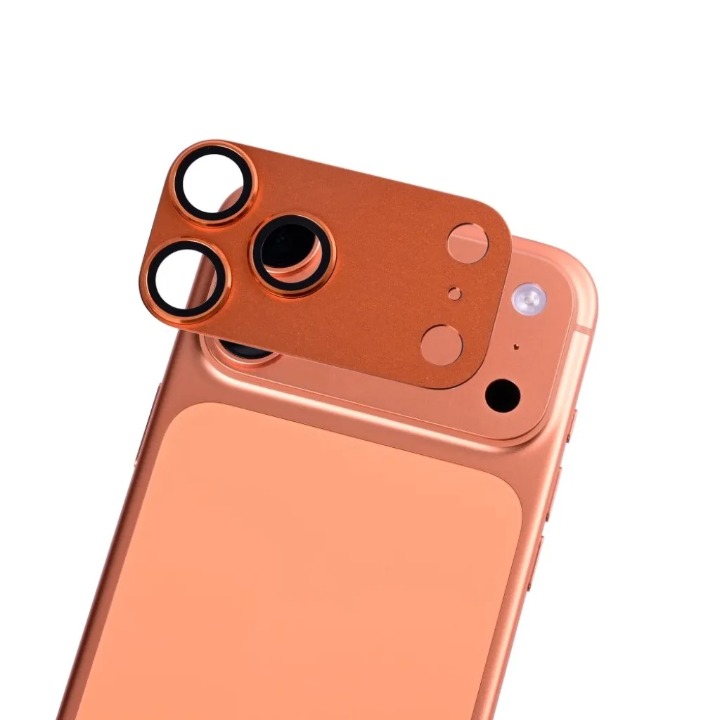 Rixus Ultra Clear Camera Protection beskyttelsesglas til iPhone 17 Pro Max, orange, billede 3