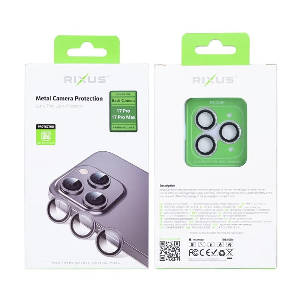 Rixus Metal Shield Camera beskyttelsesglas til iPhone 17 Pro, billede 2