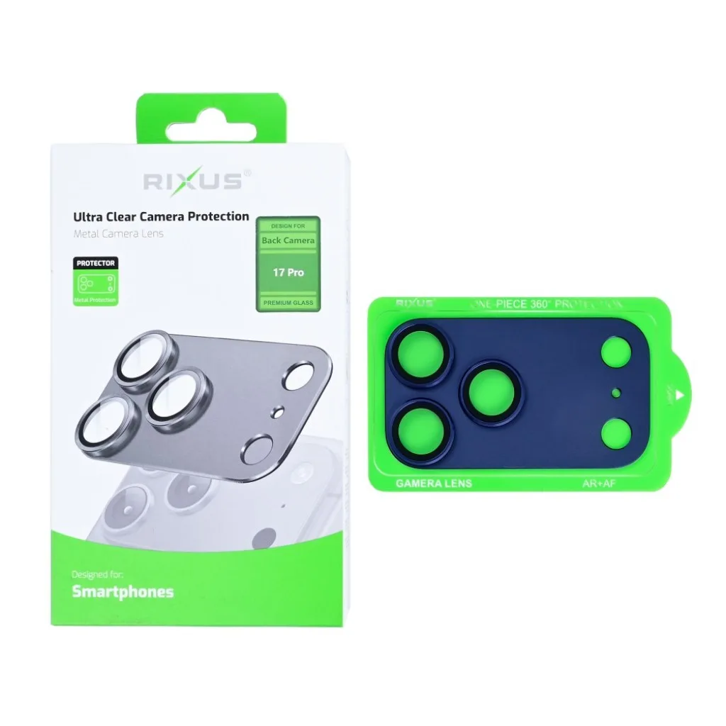 Rixus Ultra Clear Camera Protection beskyttelsesglas til iPhone 17 Pro, blå, billede 2