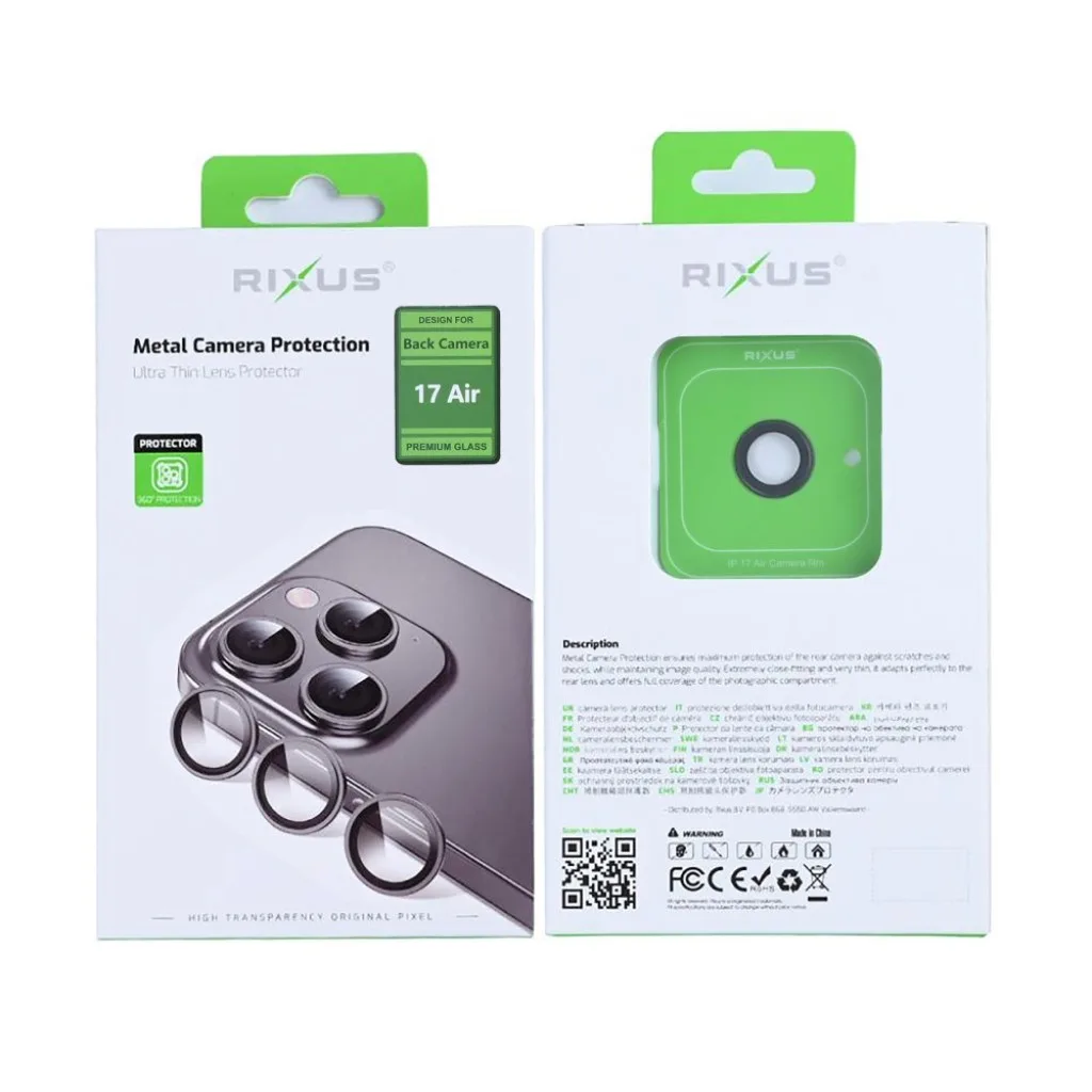 Rixus Metal Shield Camera beskyttelsesglas til iPhone 17 Air, billede 2