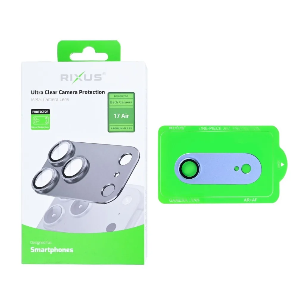Rixus Ultra Clear Camera Protection beskyttelsesglas til iPhone 17 Air, blå, billede 2