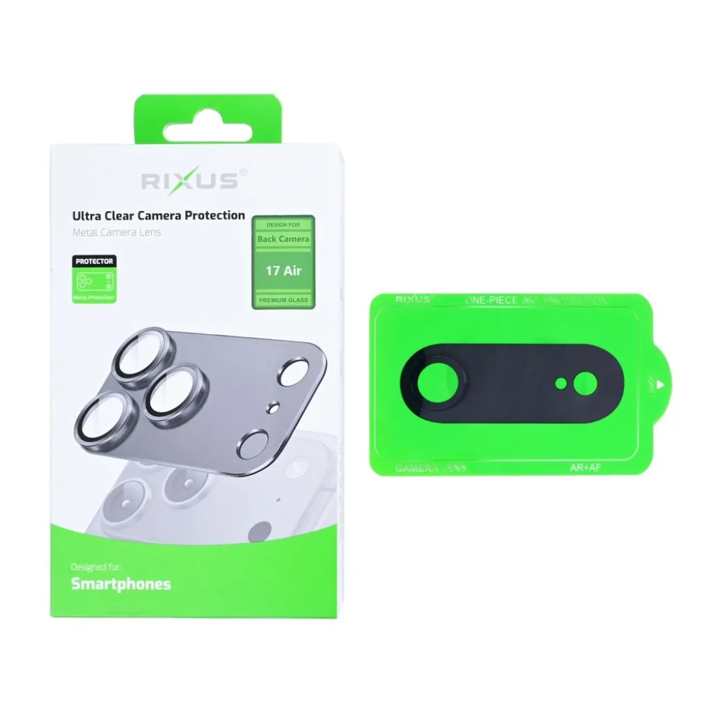 Rixus Ultra Clear Camera Protection beskyttelsesglas til iPhone 17 Air, sort, billede 2