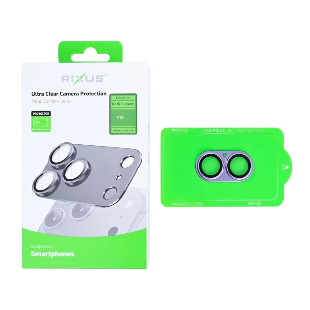 Rixus Ultra Clear Camera Protection beskyttelsesglas til iPhone 17, lilla, billede 2