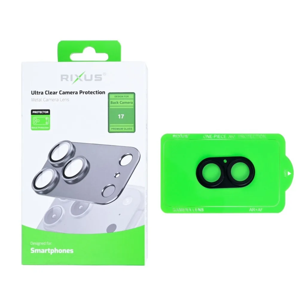 Rixus Ultra Clear Camera Protection beskyttelsesglas til iPhone 17, sort, billede 2