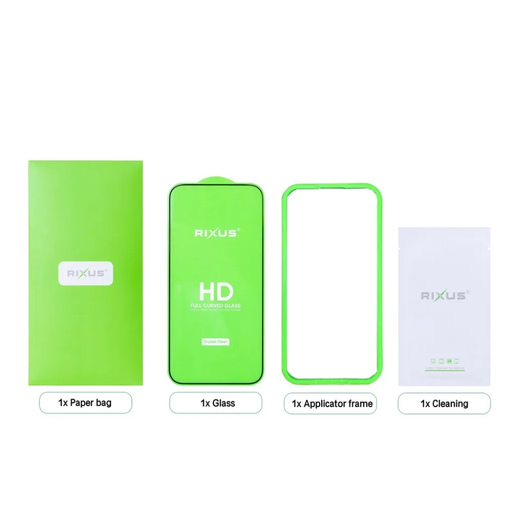 Rixus Clear HD Full Curved Edge beskyttelsesglas til iPhone 16 Pro, billede 6