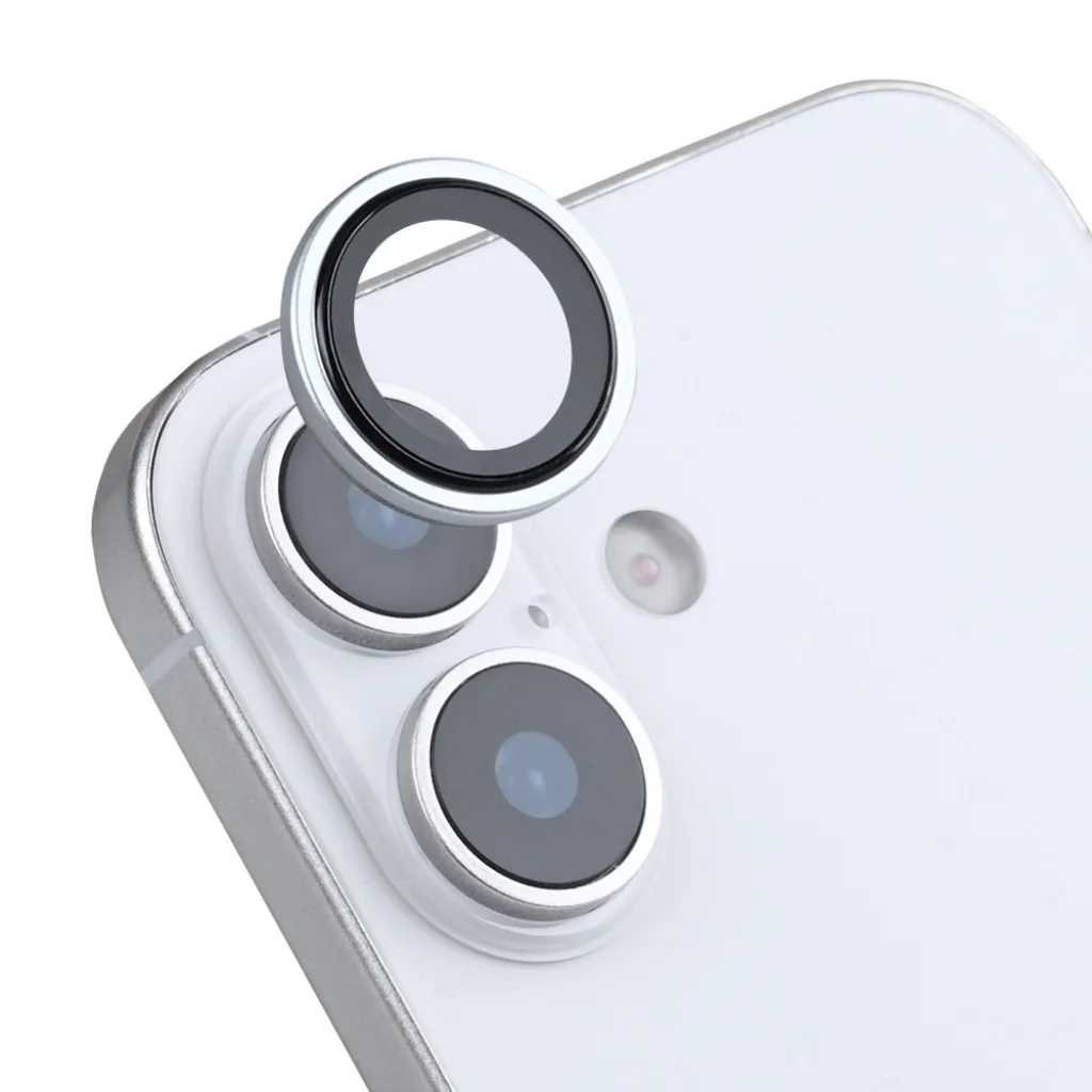 Rixus Metal Shield Camera beskyttelsesglas til iPhone 16 og 16 Plus, lilla, billede 3