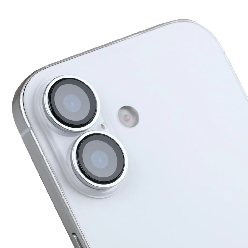 Rixus Metal Shield Camera beskyttelsesglas til iPhone 16 og 16 Plus, sort, billede 4