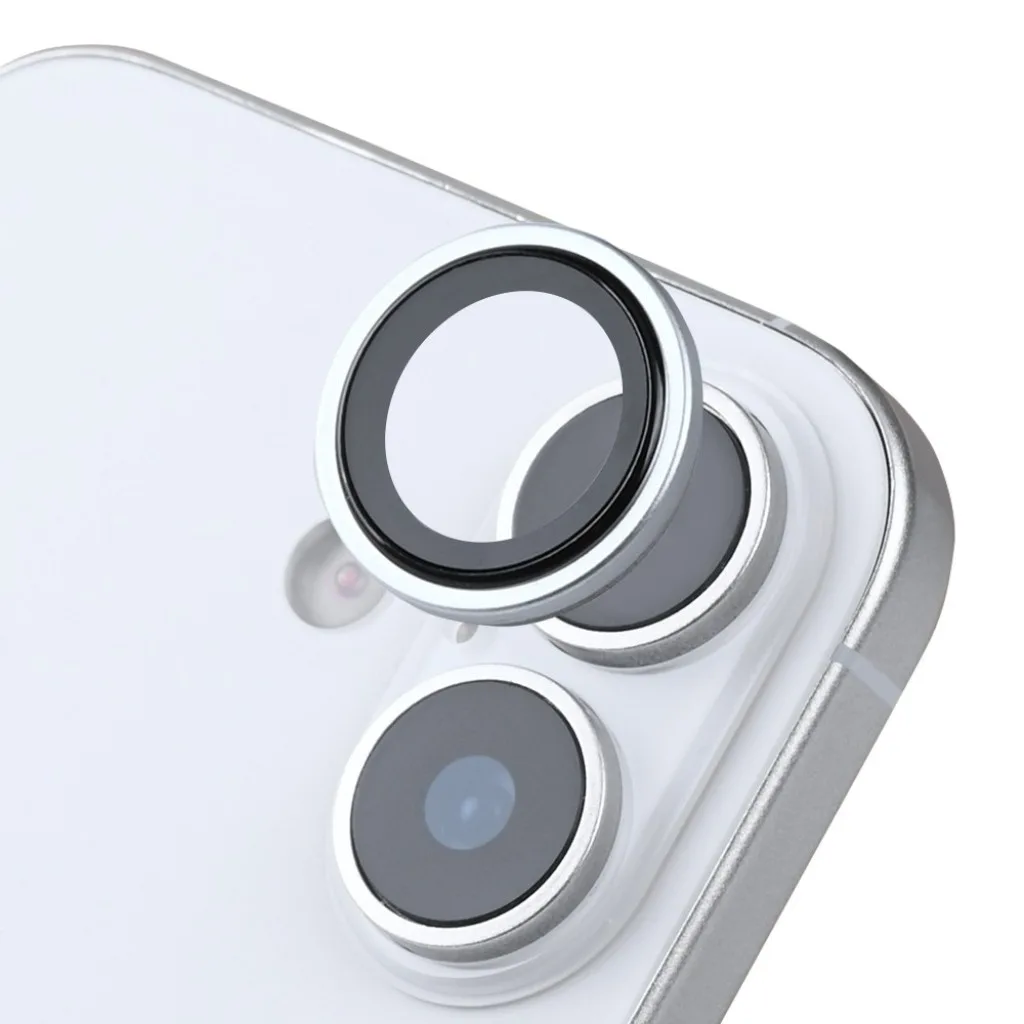Rixus Metal Shield Camera beskyttelsesglas til iPhone 16 og 16 Plus, sort, billede 5