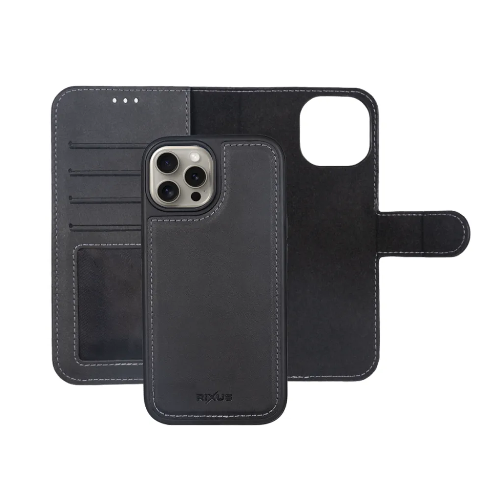 Rixus Duo pungcover med aftageligt cover til iPhone 15 Pro Max, sort, billede 4
