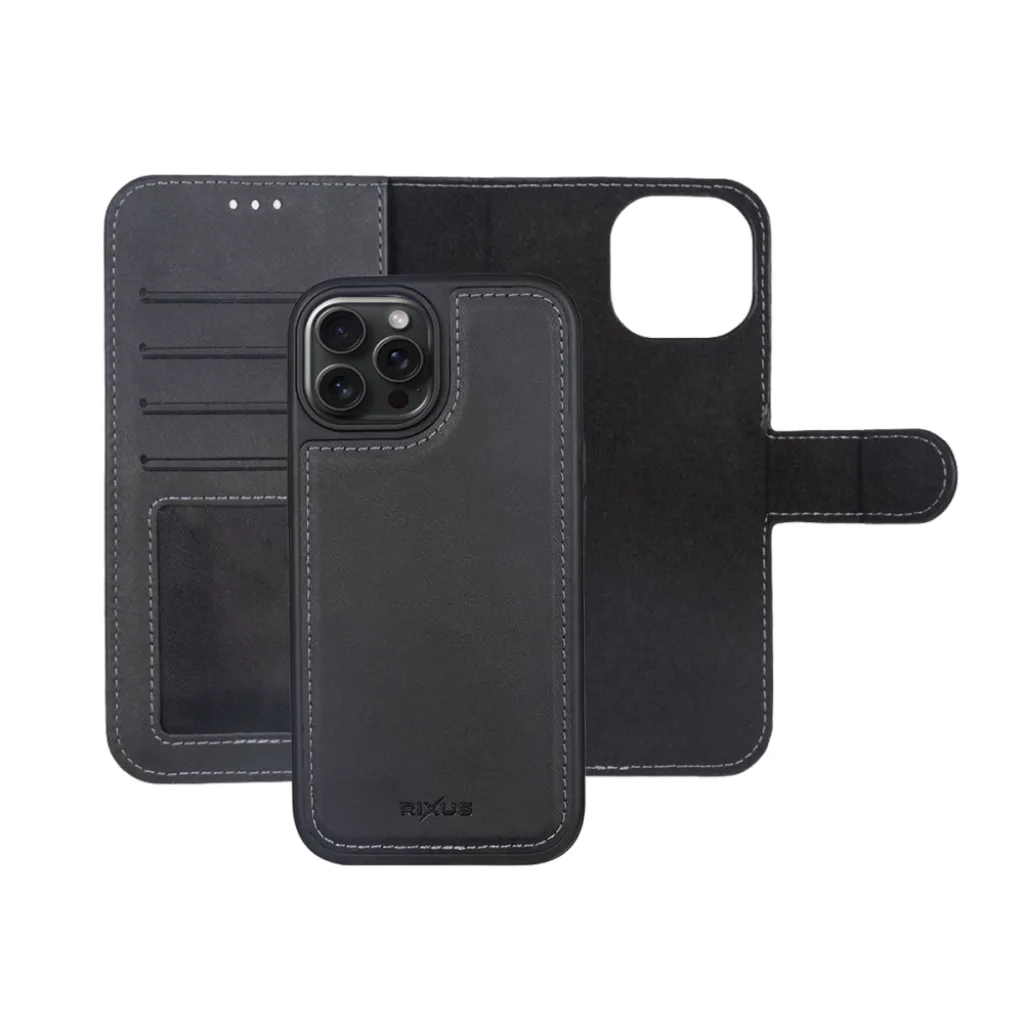Rixus Duo pungcover med aftageligt cover til iPhone 14 Pro, sort, billede 4