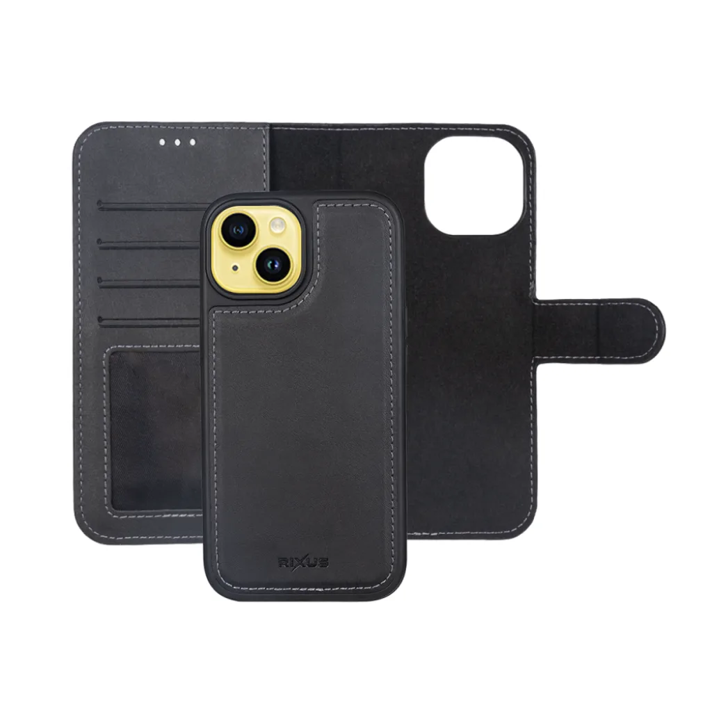 Rixus Duo pungcover med aftageligt cover til iPhone 14, sort, billede 4