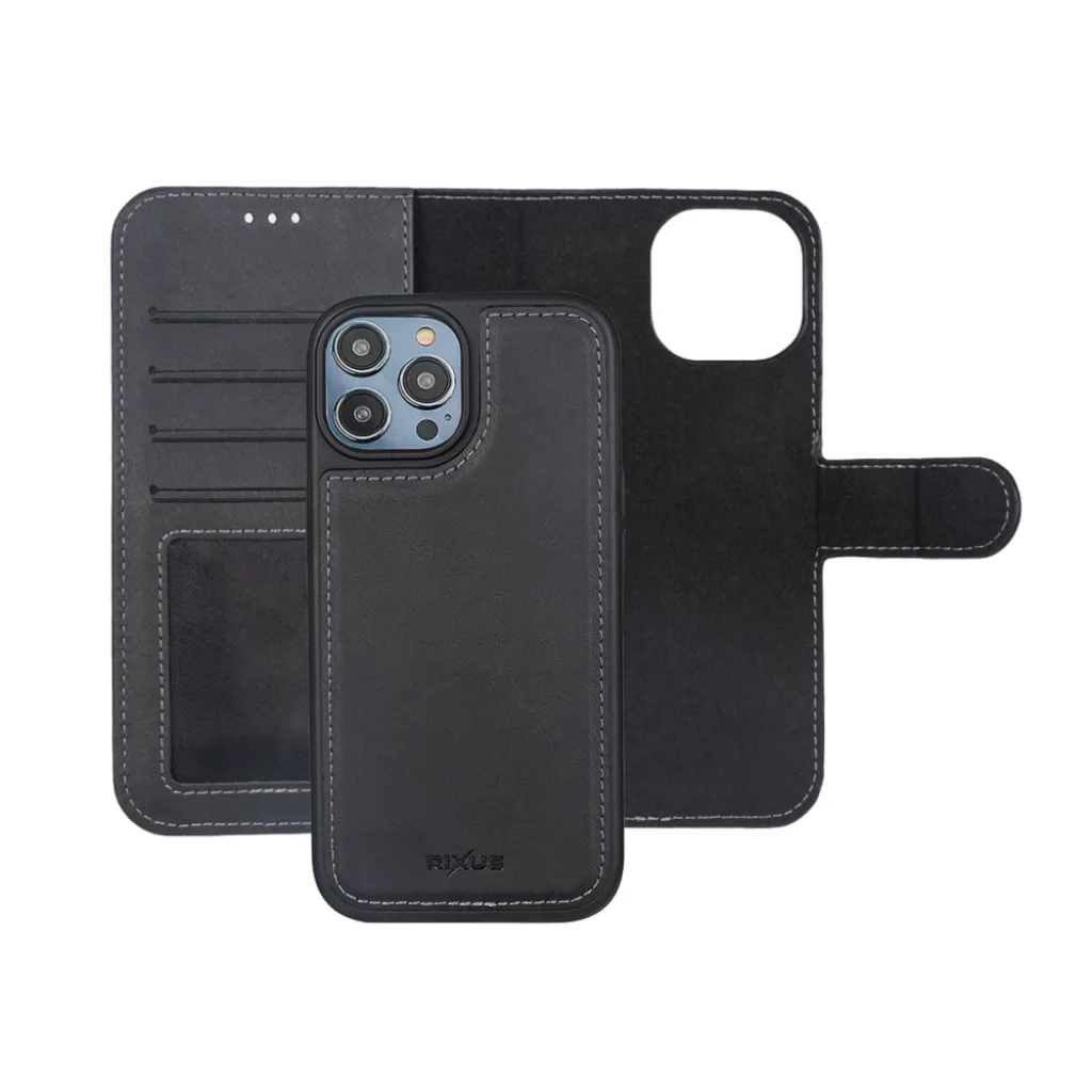 Rixus Duo pungcover med aftageligt cover til iPhone 12, sort, billede 4