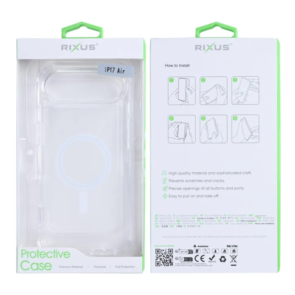 Rixus Anti-Burst cover med MagSafe til iPhone 17 Air, gennemsigtig, billede 6