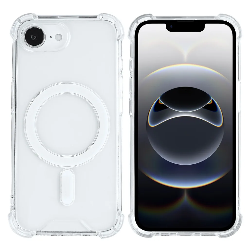 Rixus Anti-Burst cover med MagSafe til iPhone 16e og 17e, gennemsigtig, billede 3