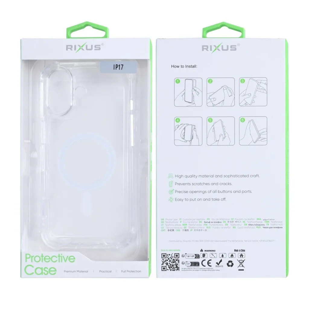 Rixus Anti-Burst cover med MagSafe til iPhone 17, gennemsigtig, billede 6