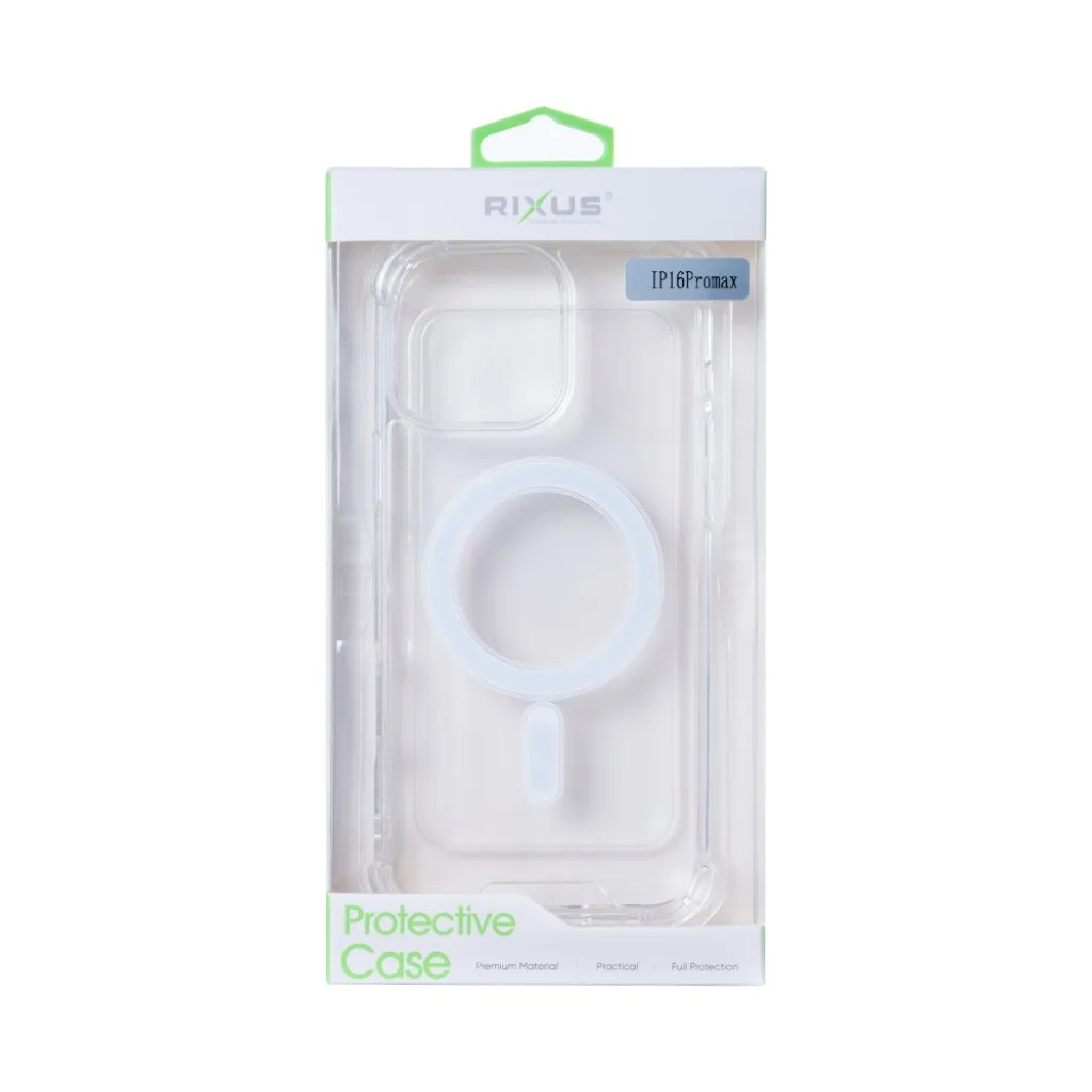 Rixus Anti-Burst cover med MagSafe til iPhone 16 Pro Max, gennemsigtig, billede 4