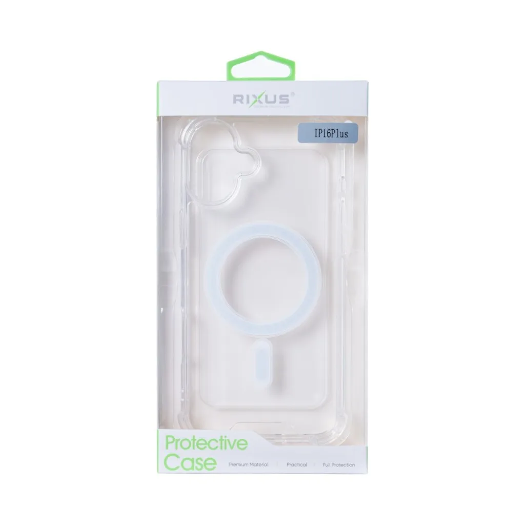 Rixus Anti-Burst cover med MagSafe til iPhone 16 Plus, gennemsigtig, billede 4