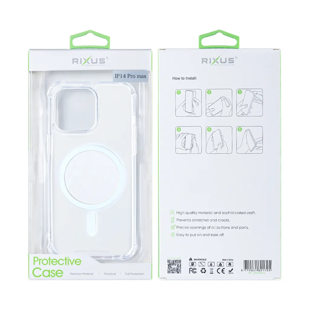 Rixus Anti-Burst cover med MagSafe til iPhone 14 Pro Max, gennemsigtig, billede 4