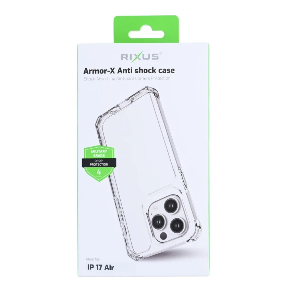 Rixus Armor-X Anti Shock cover med MagSafe til iPhone 17 Air, gennemsigtig, billede 4