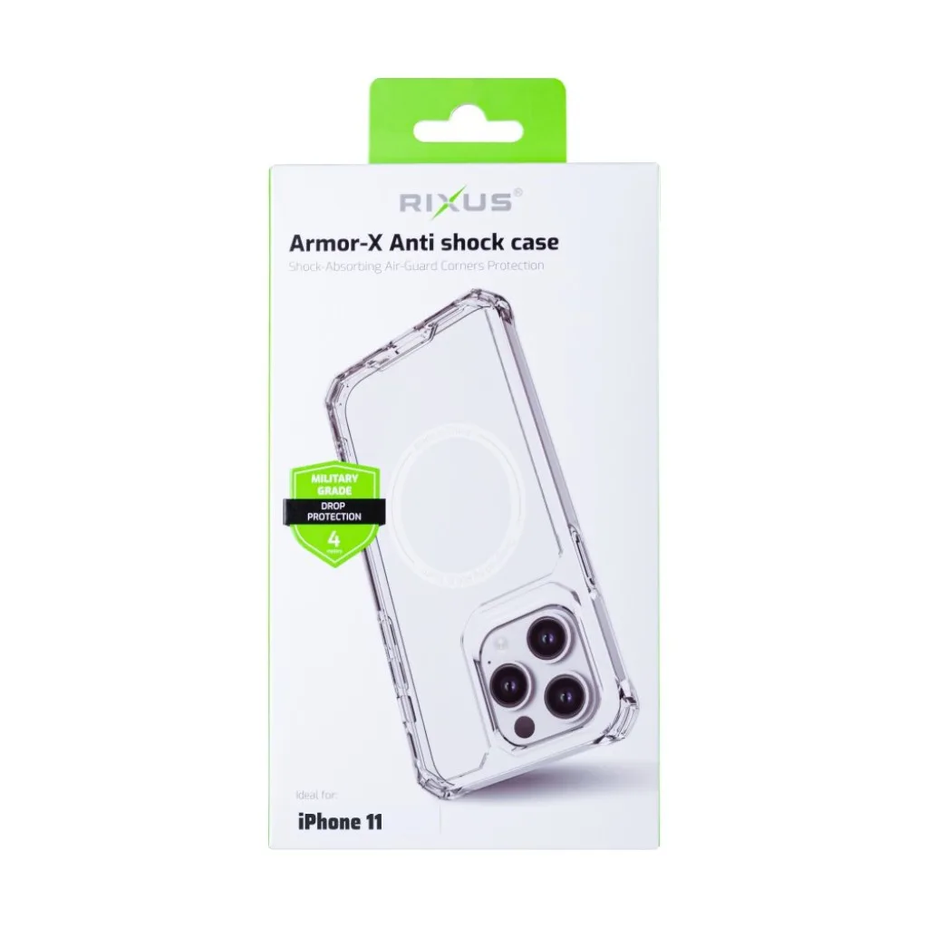 Rixus Armor-X Anti Shock cover med MagSafe til iPhone 11, gennemsigtig, billede 4