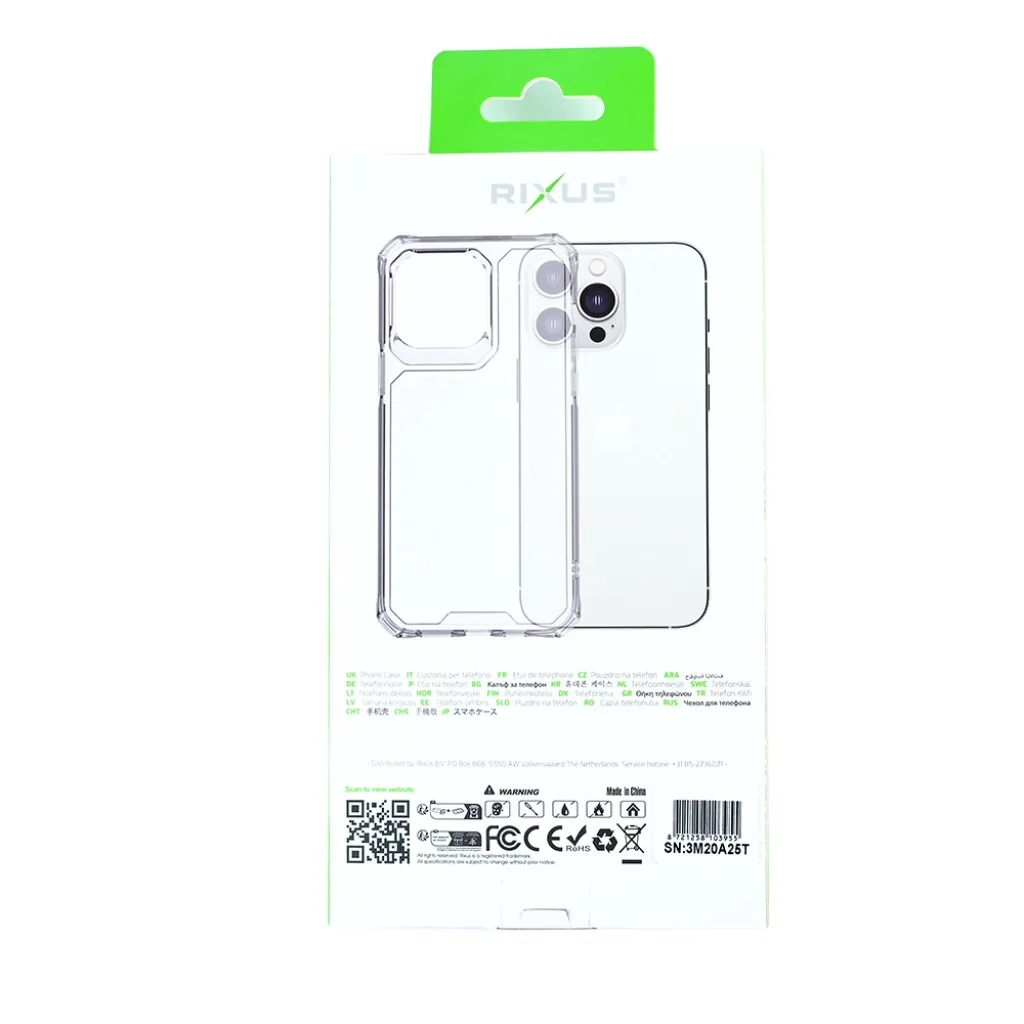Rixus Armor-X Anti Shock cover til iPhone 16e og 17e, gennemsigtig, billede 5