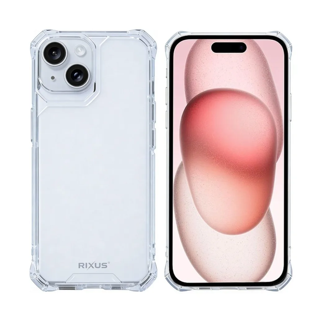 Rixus Armor-X Anti Shock cover til iPhone 15 Plus, gennemsigtig, billede 3