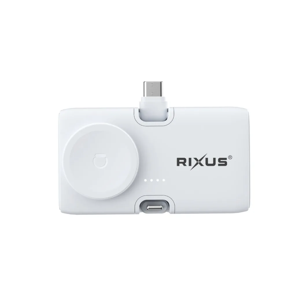 Rixus Mini Click-On 3 in 1 Powerbank 4500mAh, hvid, billede 2