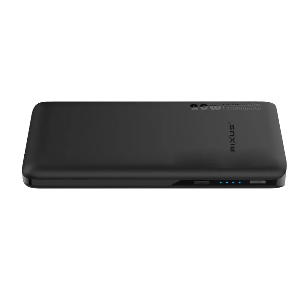 Rixus RXPB08 Powerbank With Built-in USB-C Cable 70cm 10000mAh 22.5W Black kabel, sort, billede 4