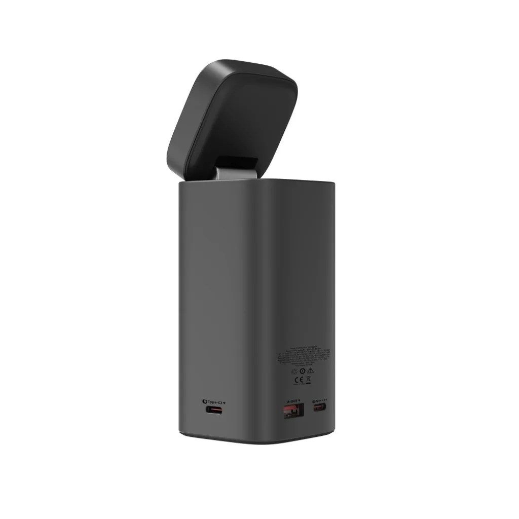 Rixus Magnetic Powerbank With TFT Screen 15000mAh 100W, grå, billede 3