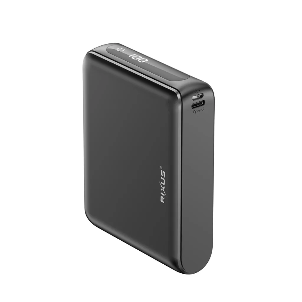 Rixus Compact Powerbank Digital Display 20000mAh, sort, billede 3