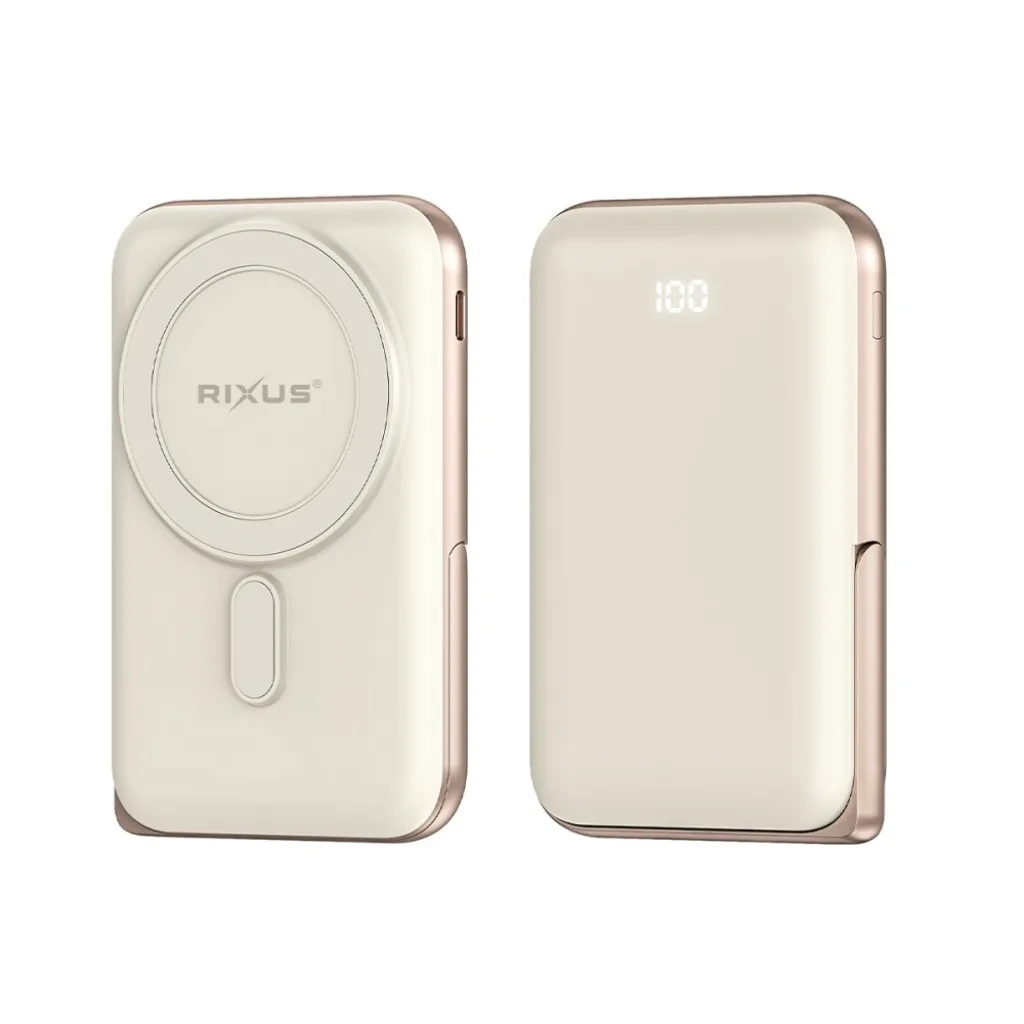 Rixus Portable Magnetic Powerbank 10000mAh With Stand, guld, billede 3