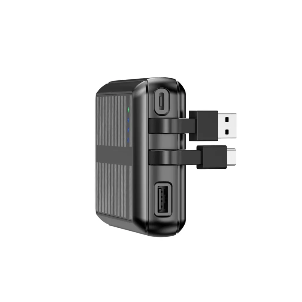 Rixus Solar Powerbank 20000 mAh With Built-in Cables, sort, billede 3