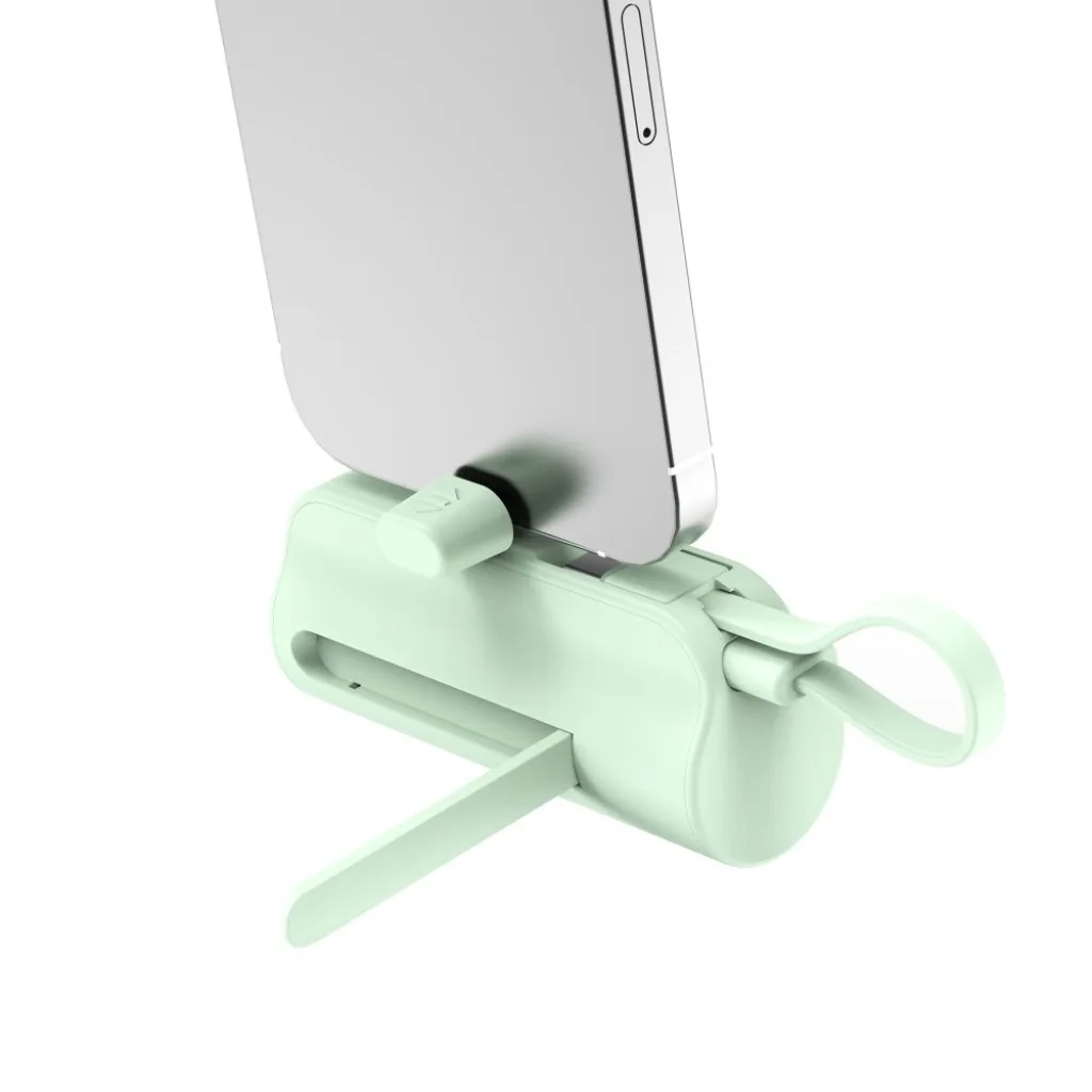 Rixus Mini Click-On Powerbank USB-C 5000mAh, grøn, billede 3