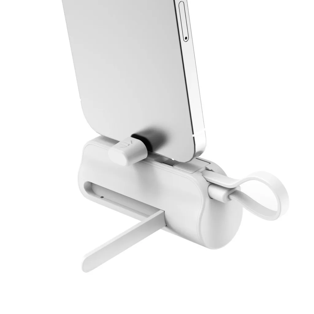 Rixus Mini Click-On Powerbank USB-C 5000mAh, hvid, billede 3