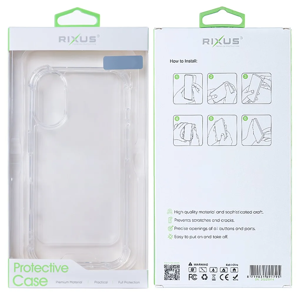 Rixus Anti-Burst cover til Galaxy S25 Edge, gennemsigtig, billede 6
