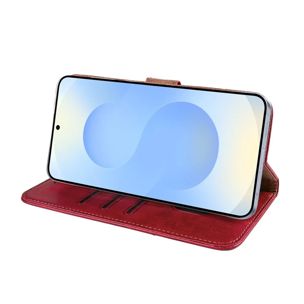 Rixus Bookcase pungcover til Galaxy S25 Edge, rød, billede 6