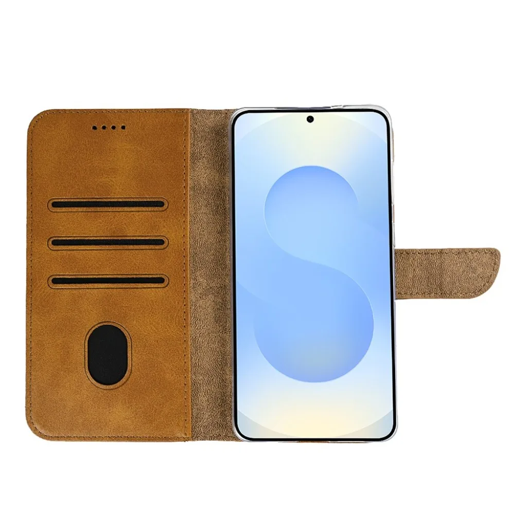 Rixus Bookcase pungcover til Galaxy S25 Edge, light brown, billede 5