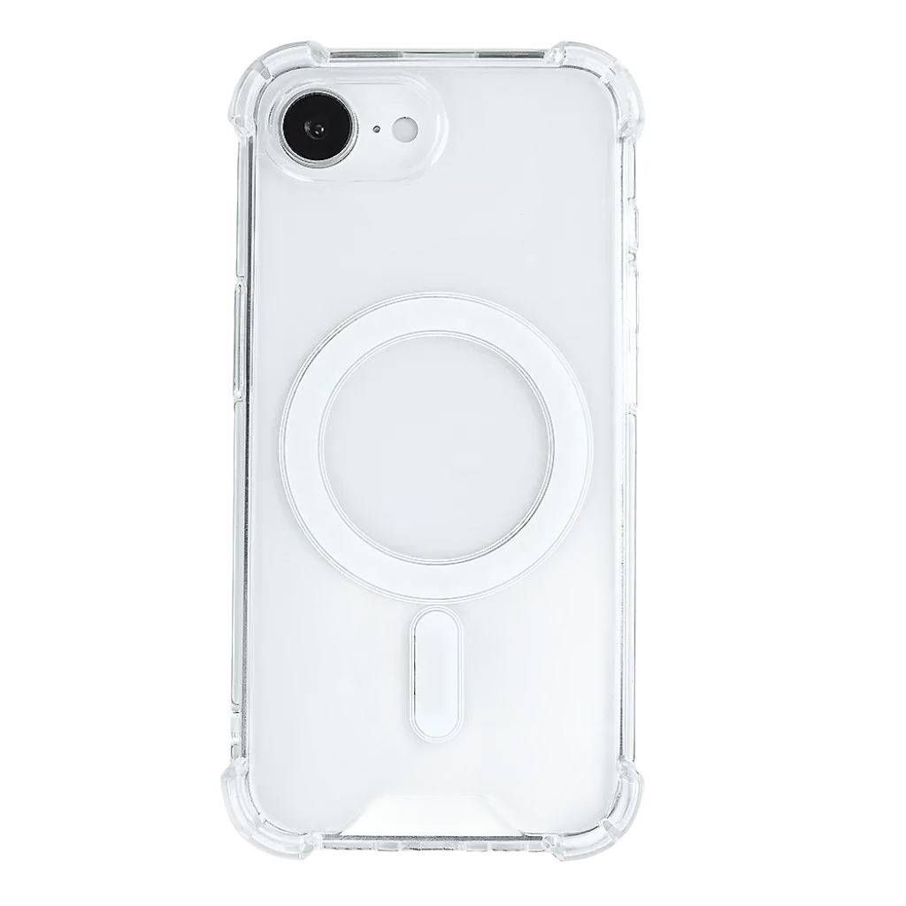Rixus Anti-Burst cover med MagSafe til iPhone 16e og 17e, gennemsigtig