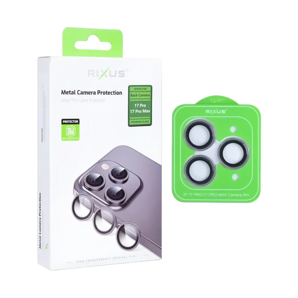 Rixus Metal Shield Camera beskyttelsesglas til iPhone 17 Pro