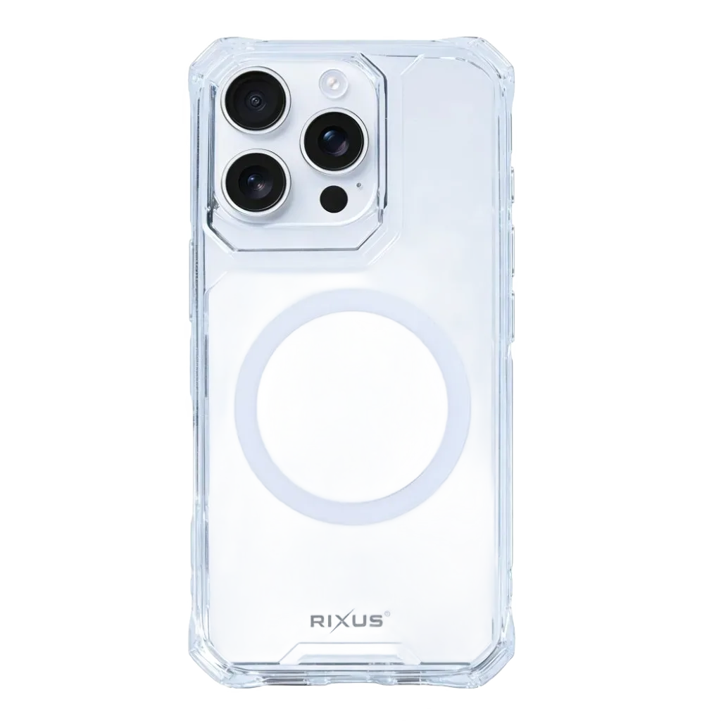 Rixus Armor-X Anti Shock cover med MagSafe til iPhone 16 Pro, gennemsigtig