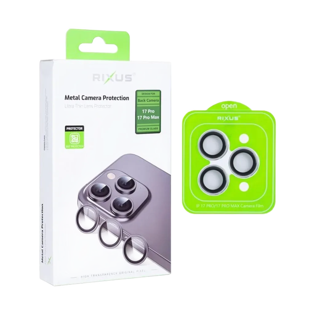 Rixus Metal Shield Camera beskyttelsesglas til iPhone 17 Pro