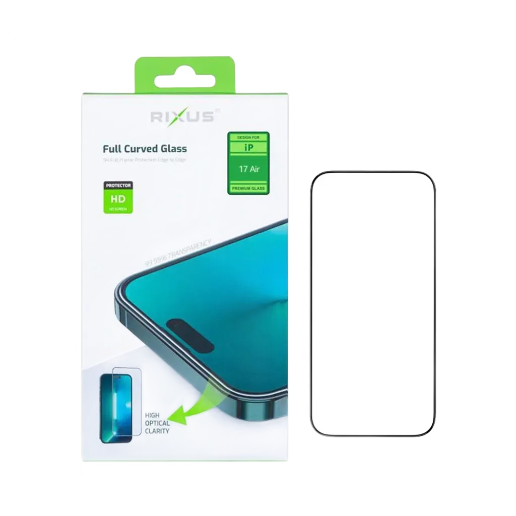 Rixus Clear HD Full Curved Edge beskyttelsesglas til iPhone 17 Air