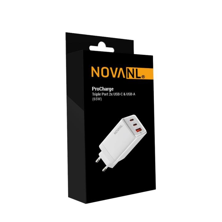 NOVANL ProCharge 65W Triple Port (2x USB-C & USB-A) White billede 2