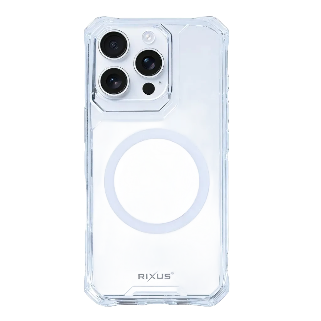 Rixus Armor-X Anti Shock cover med MagSafe til iPhone 16 Pro Max, gennemsigtig