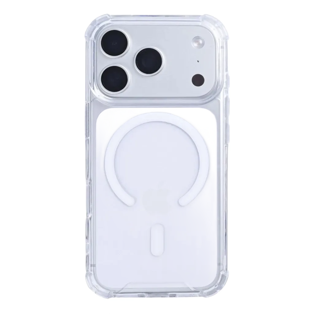 Rixus Anti-Burst cover med MagSafe til iPhone 17 Pro og 18 Pro, gennemsigtig