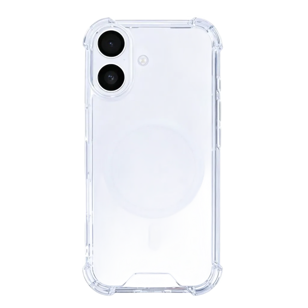 Rixus Anti-Burst cover med MagSafe til iPhone 16, gennemsigtig