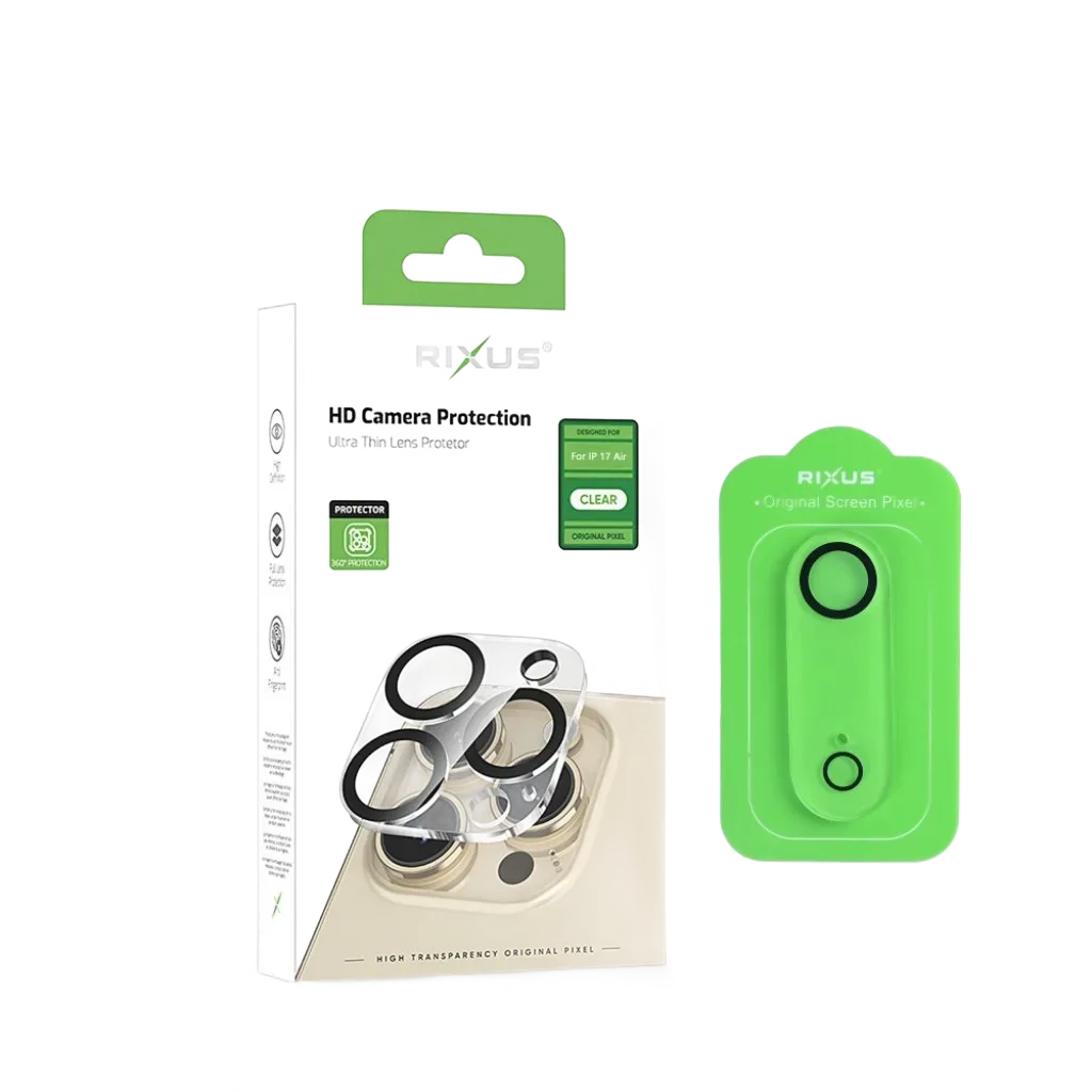 Rixus Clear HD Camera beskyttelsesglas til iPhone 17 Air, gennemsigtig