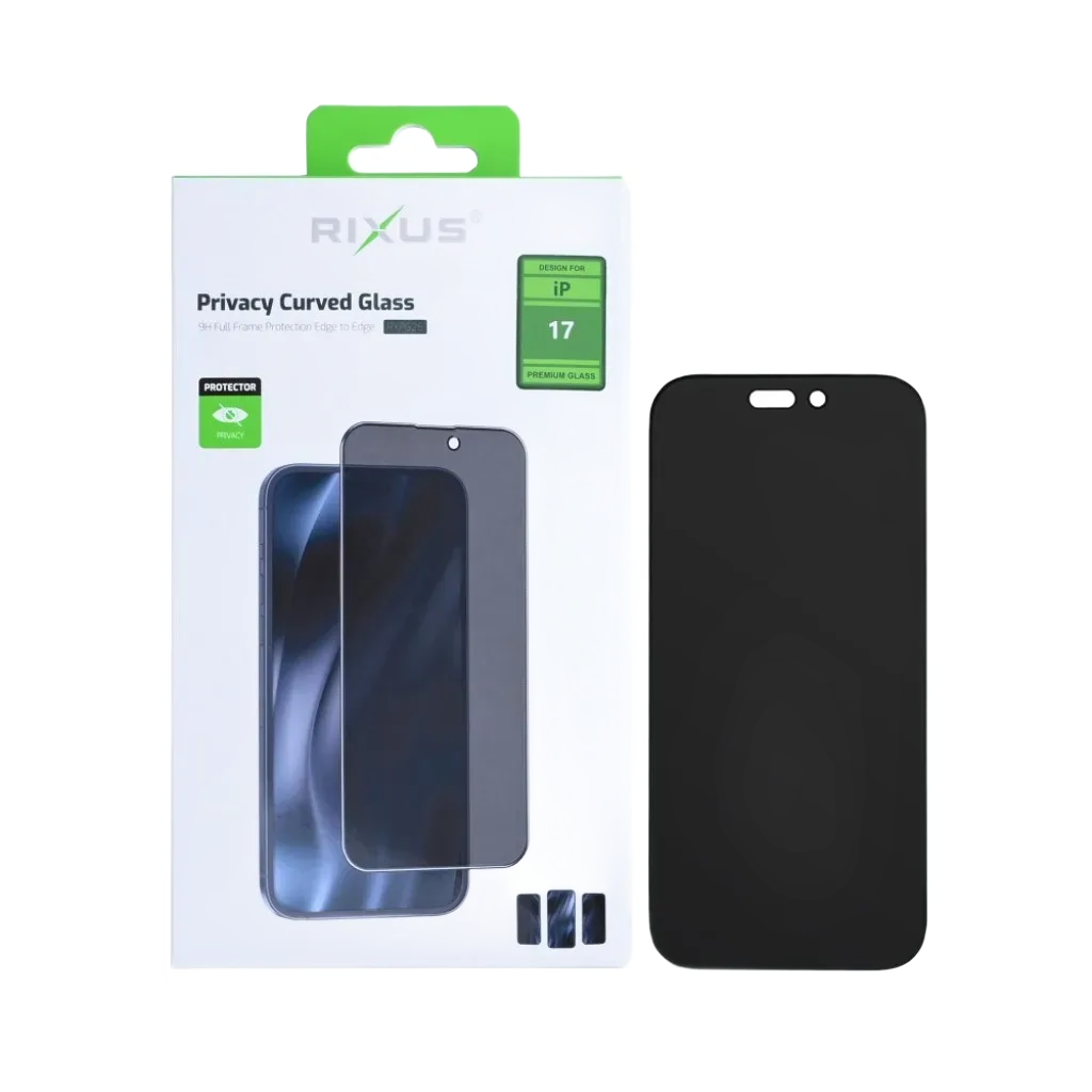Rixus Privacy Full Curved Edge beskyttelsesglas til iPhone 17