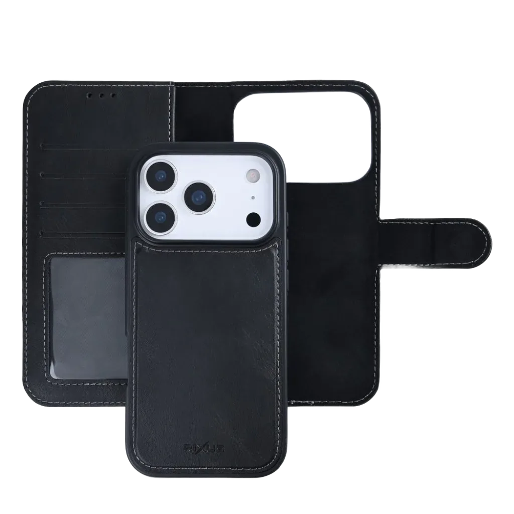 Rixus Duo pungcover med aftageligt cover med MagSafe til iPhone 17 Pro, sort